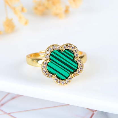 Bague Trèfle Or et Verte
