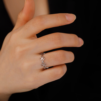 Bague Trèfle signe argent