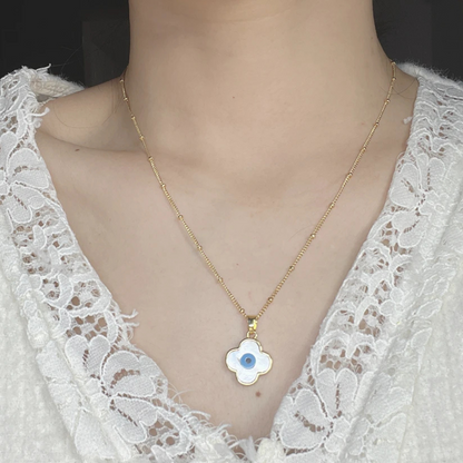 Collier Trèfle Oeil Bleu