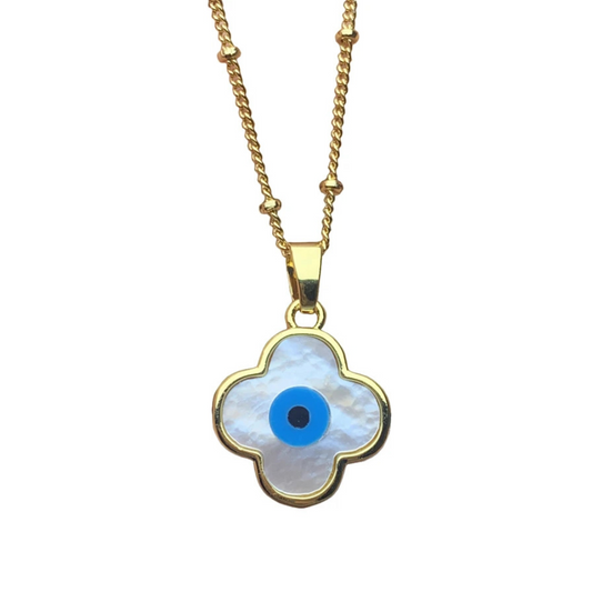 Collier Trèfle Oeil Bleu