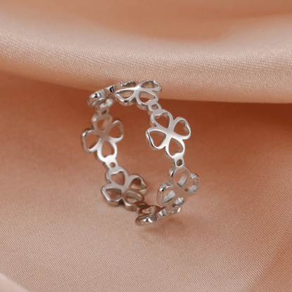 Bague Trèfle symbole argent