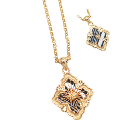 Collier Trèfle Réversible marine