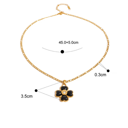 Collier Trèfle Noirs diamant