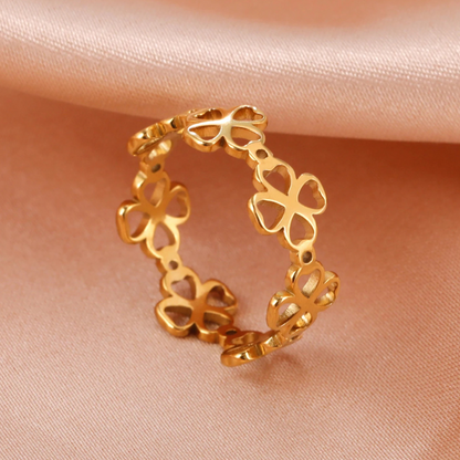 Bague Trèfle symbole or