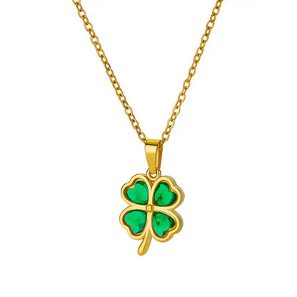 Collier Trèfle à Quatre Feuilles Vert