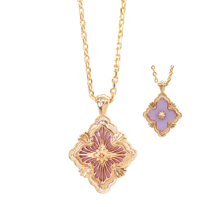 Collier Trèfle Réversible lila