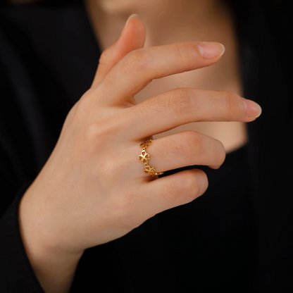 Bague Trèfle signe or