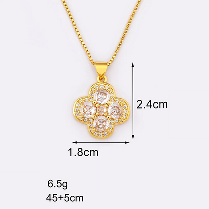 Collier Trèfle Or et Diamant pas cher